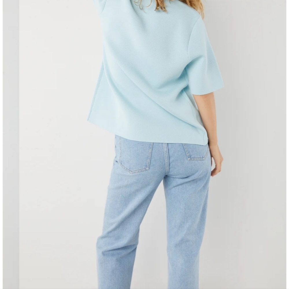 NWT Oak + Fort Light Blue Oversized Collared Cardigan_Med - Picture 3 of 10